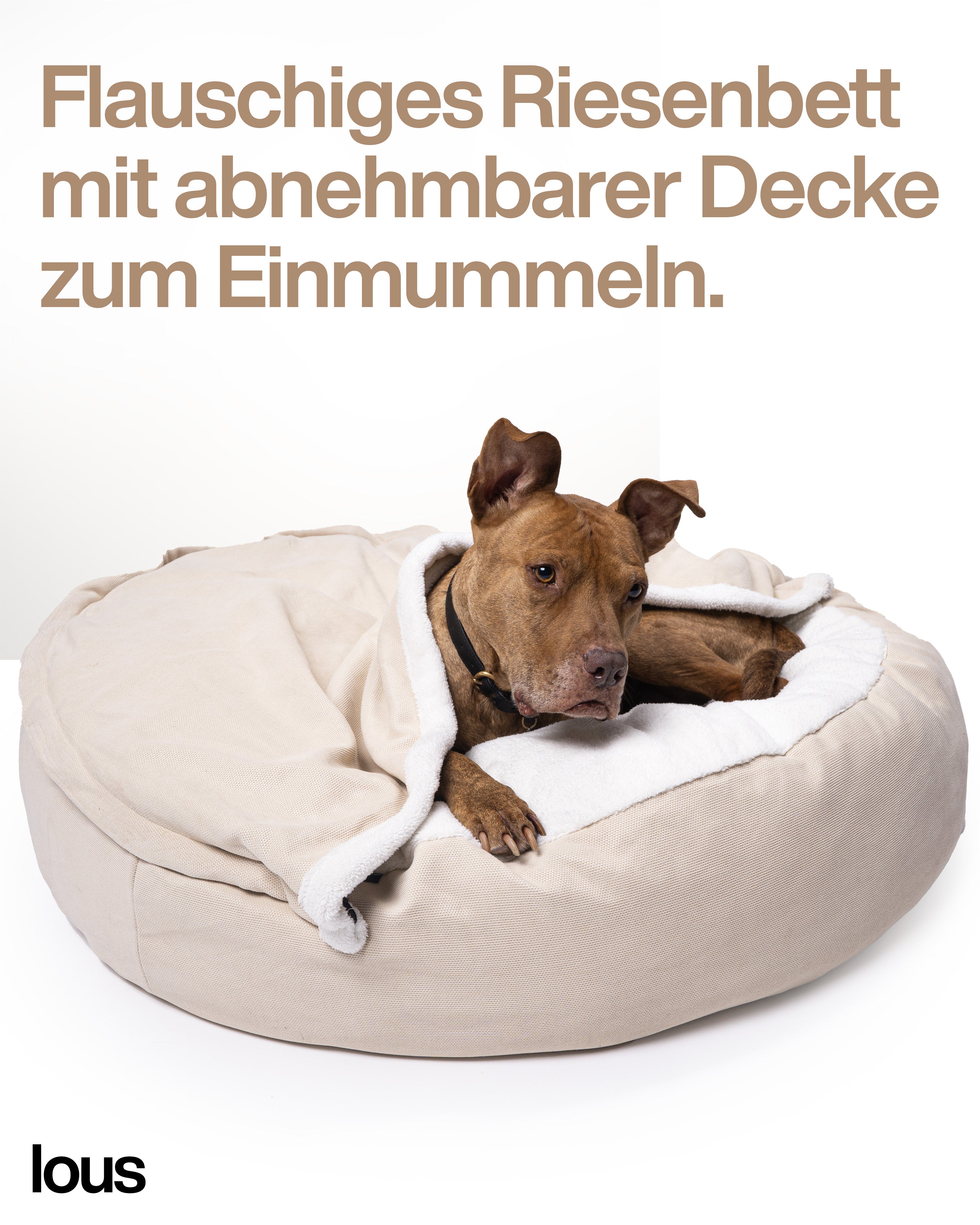 Anti-Stress Hundebett mit abnehmbarer Kuscheldecke